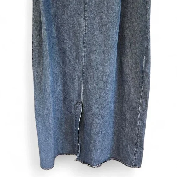 Lands End Womens Regular Sleeveless Denim Midi Shift Dress Size 12 Classic Prepp - Picture 5 of 7